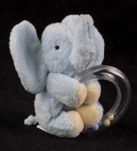 Carters John Lennon Imagine  Blue Elephant Teether Rattle Plush Lovey